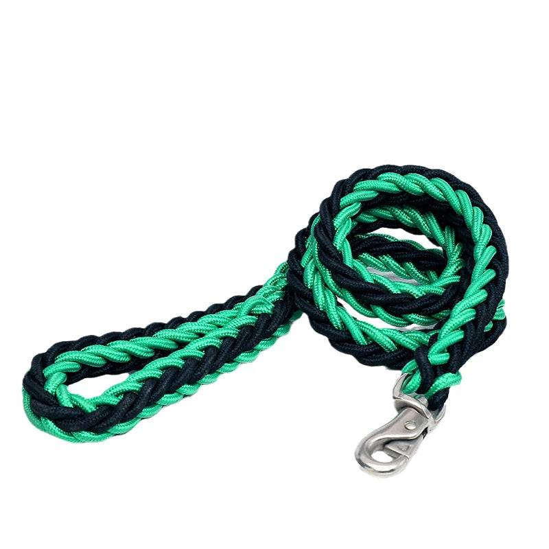 Heavy-Duty Nylon Dog Lead - Black and Green / XL-suit 25-45kg / SPC (XL-suit 25-45kg)