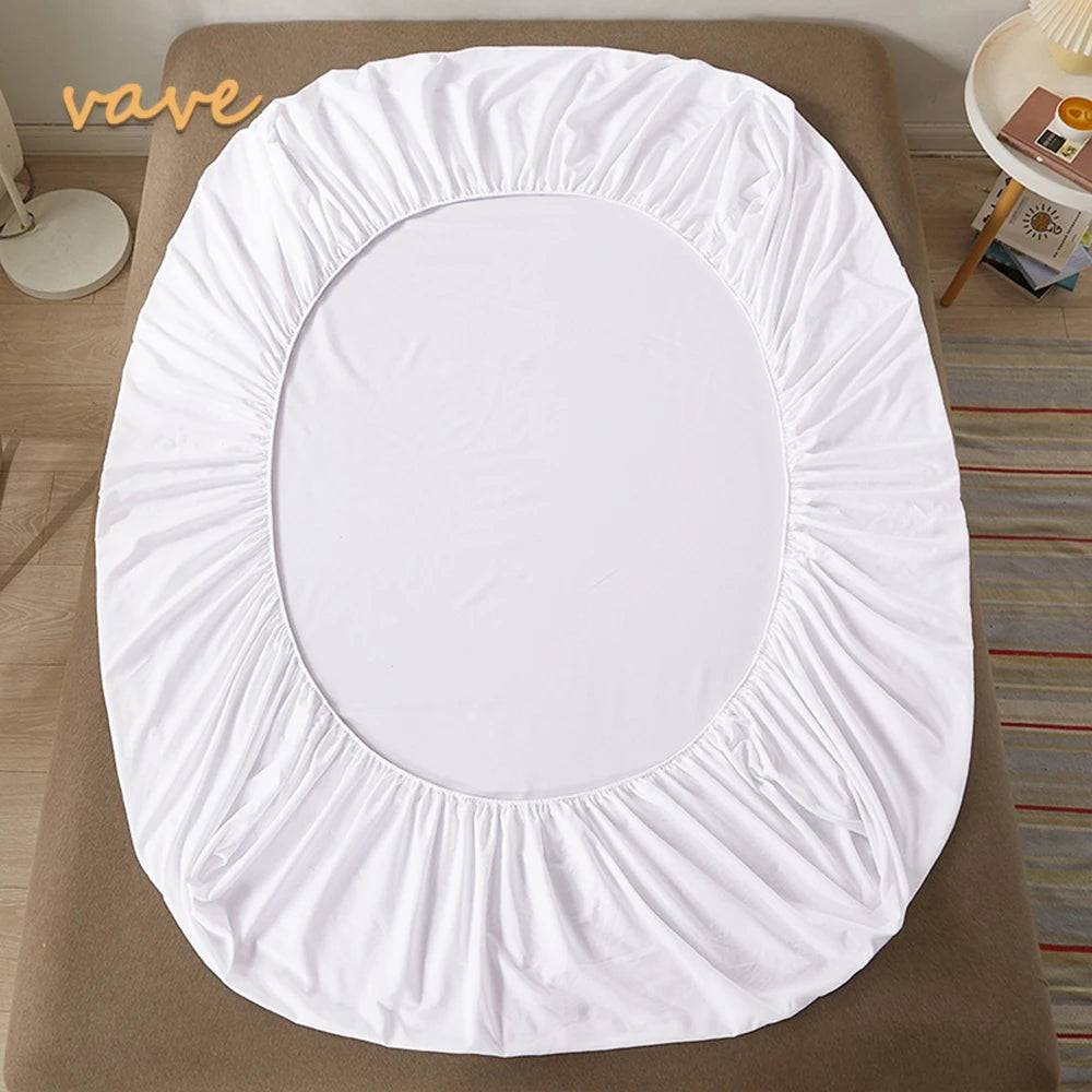 100% Cotton Fitted Sheet with Elastic Bands Non Slip Adjustable Mattress Covers - White / 120x200cmx30cm