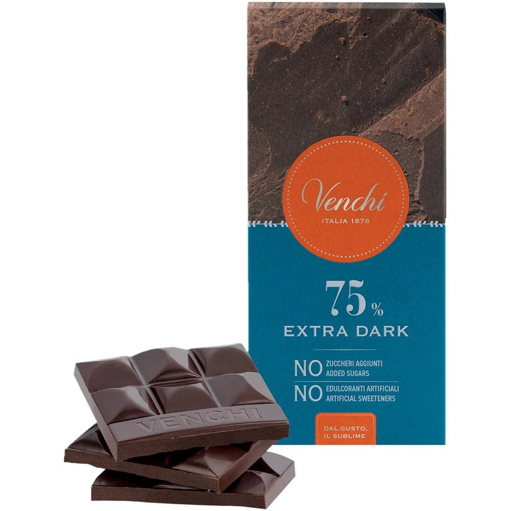 Chokladkaka utan tillsatt socker, 75 % mörk choklad  Venchi