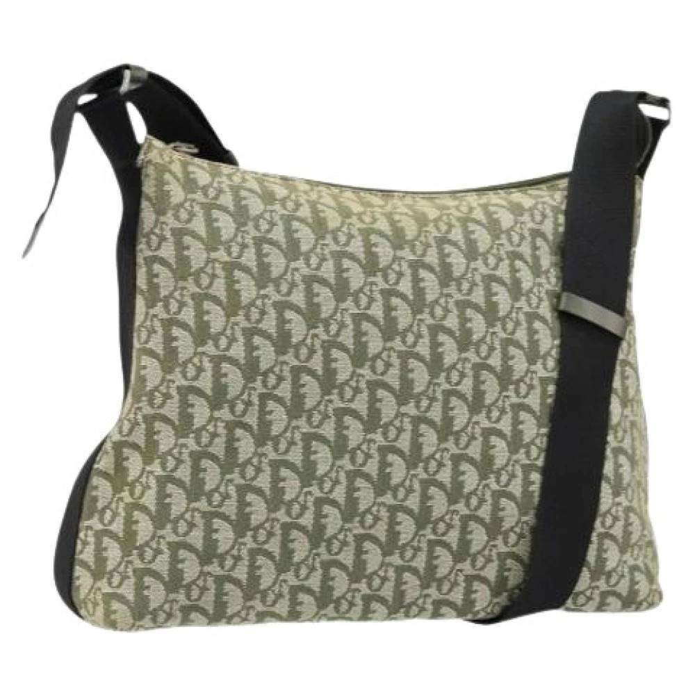 Dior Vintage Pre-owned Vintage Trotter Canvas Skuldertaske - Vintage - Dame - Grøn - ONE SIZE - Uld