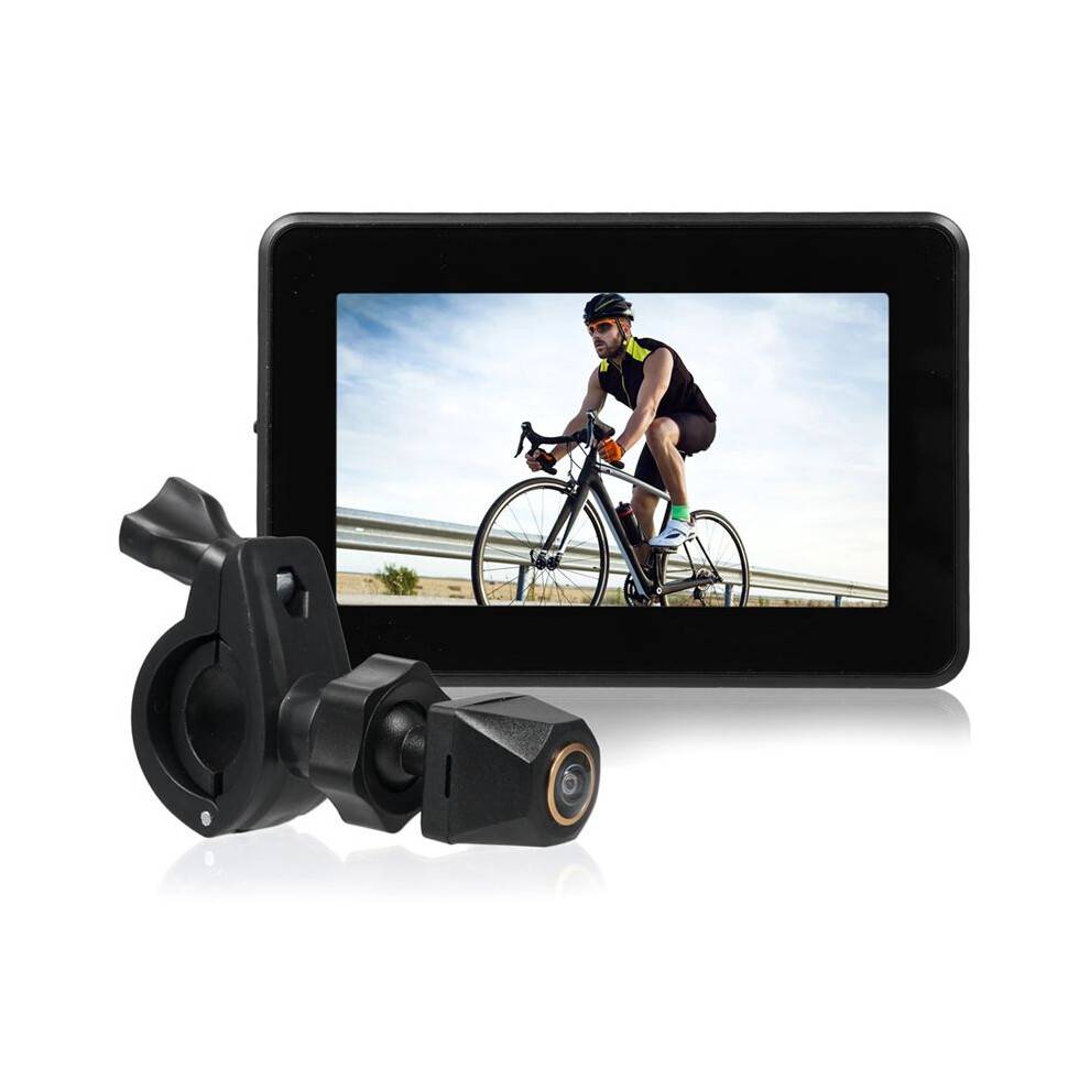 Handlebar Bike Mirror, 1080P Bicycle Rear View Camera with 4.3" Screen Night Vision Function, 110 Wide Angle View