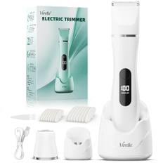 Intimrasierer für Frauen, Rasierer Damen Intimbereich Sanft, 2 in 1 Elektrischer Damenrasierer, Bikini Trimmer Wasserdicht für Körper Gesichtshaare, Damen Rasierer, Geschenke für Frauen