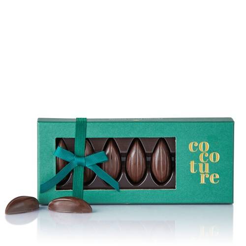 Cocoture 63g 7 stk små mint kakaobønner I rød cocoture æske.