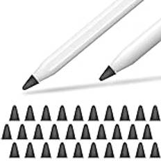 YINVA Fodral kompatibelt med Apple Pencil Tips silikonspets tillbehör för Apple Pencil 1:a och 2:a generationen (30 st, svart)