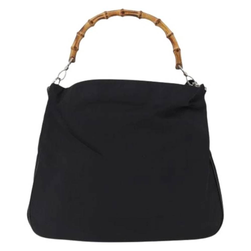 Gucci Vintage Pre-owned Canvas Håndtaske - Vintage - Dame - Sort - ONE SIZE - Tyl