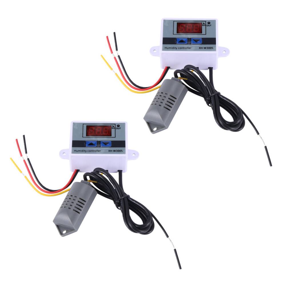 2X Digital Humidity Controller Hygrometer Humidity Control 0-99%Rh Hygrostat with Humidity Sensor AC220V