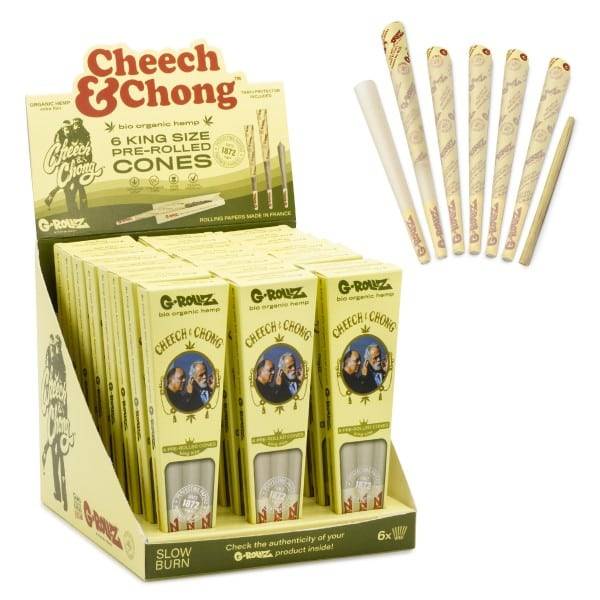 G-ROLLZ Cheech & Chong Organic Hemp Extra Thin - 6 Stk Cones