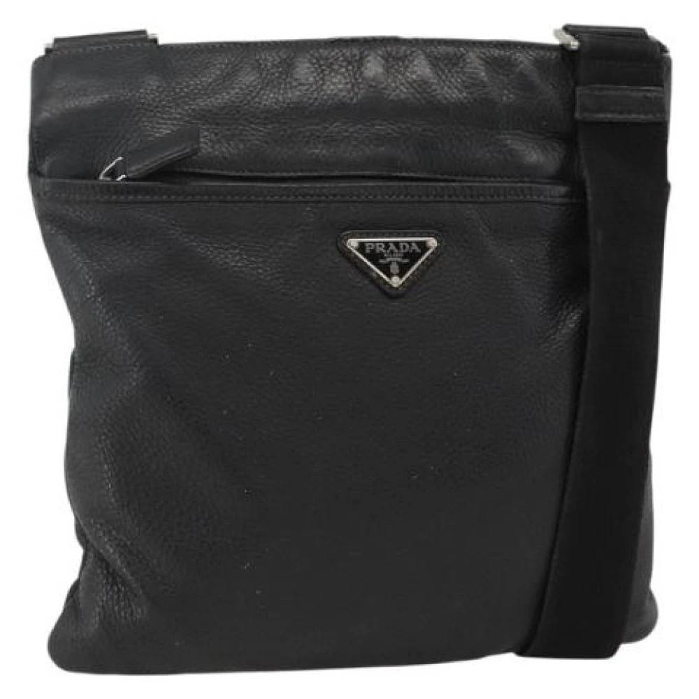 Prada Vintage Pre-owned Vintage Læder Cross Body Taske - Vintage - Dame - Sort - ONE SIZE - Læder