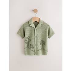 Next 100% Bomuld Textured Revere Collar Kortærmet Knitted Polo-skjorter (3mdr.-7år)5 - 6 år (110 - 116cm)