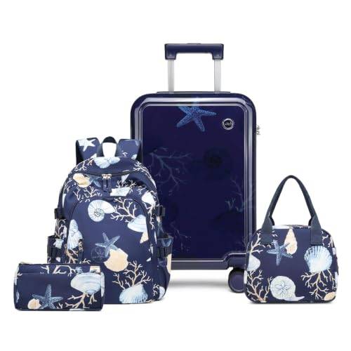 Sea choice Barnresväska Trolley Hård Cabin Resväska Med 3 Delar Daglig Användning Väska 4 Hjul och TSA Hänglås Ultra Lätt Unisex Resväska