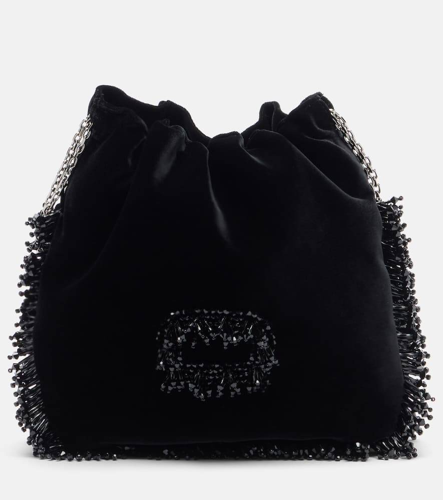 Roger Vivier Bolso saco Pilgrim Mini de terciopelo - negro - Talla Única