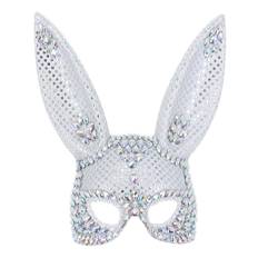 Sølv glitter kanin maske