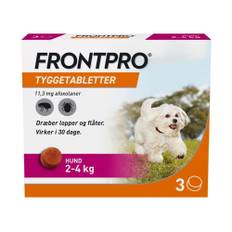 Frontpro Hund Tyggetablet 2-4kg - Frontpro - 11,3 mg - Veterinær lægemiddel