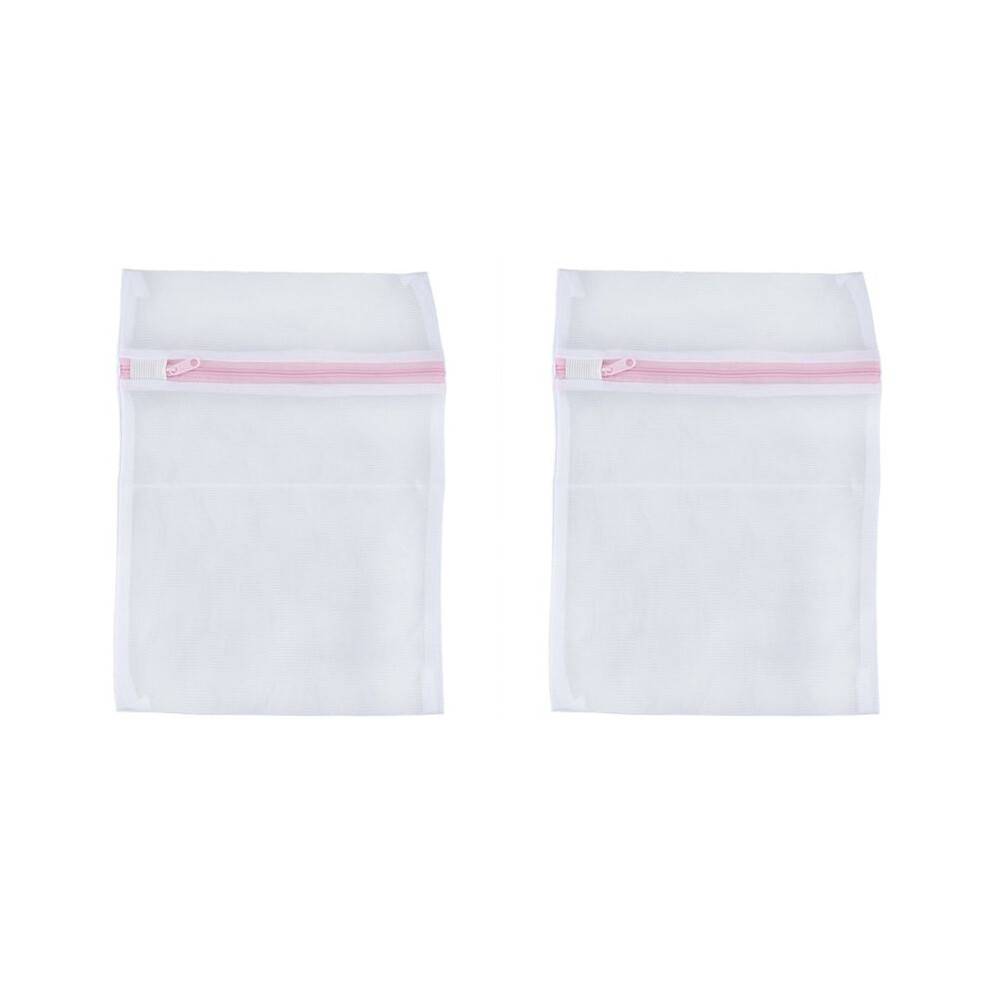 2X Laundry Underwear Net Mesh Washing Machine Bag Socks Lingerie Bra Bag 23cm By 30cm