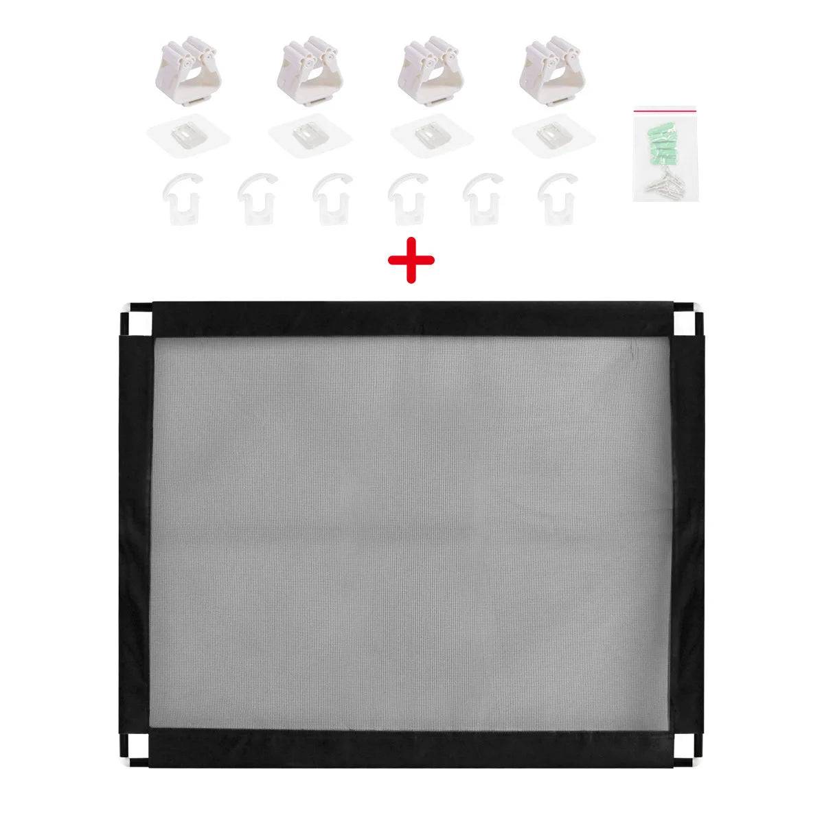 Pet Gate 39.3"x31.5" - No Drill Self-Adhesive Mesh Gate for Dogs - No Pattern / 100CM X 80CM (100CM X 80CM)