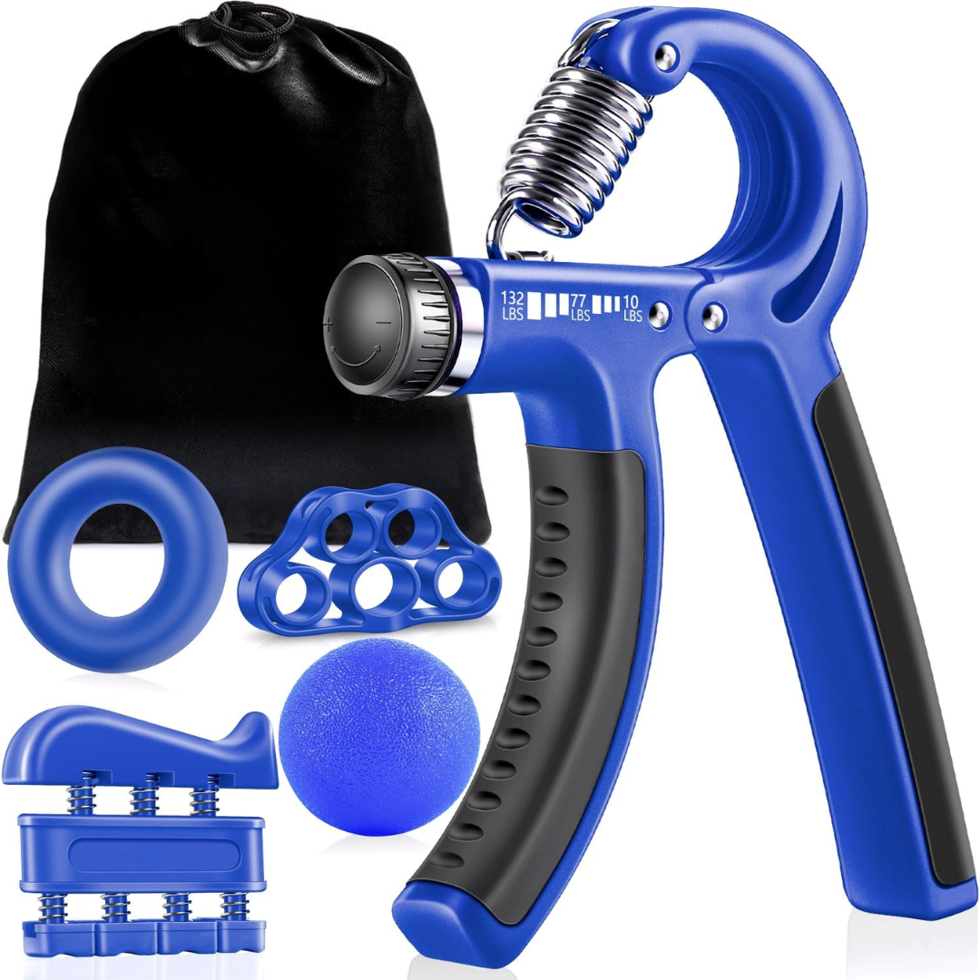 GripMaster - Justerbar Handförstärkare Set (5 stycken) - Mörkblå