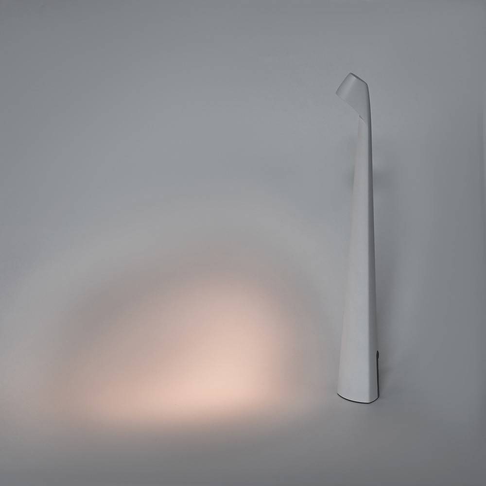 Opladelig LED bordlampe inde/ude - Hvid, 40cm høj, 3-trin dæmpbar, IP44 udendørs - Dæmpbar : 3-step, Kulør : Varm