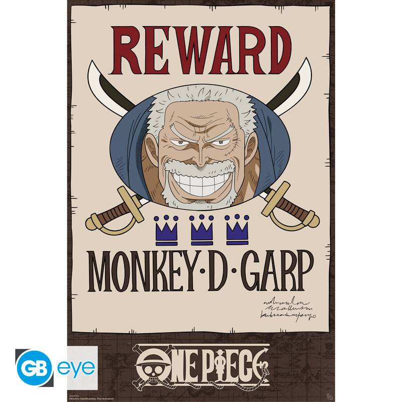 One Piece - Wanted Garp Cross Guild - Poster 91X61Cm