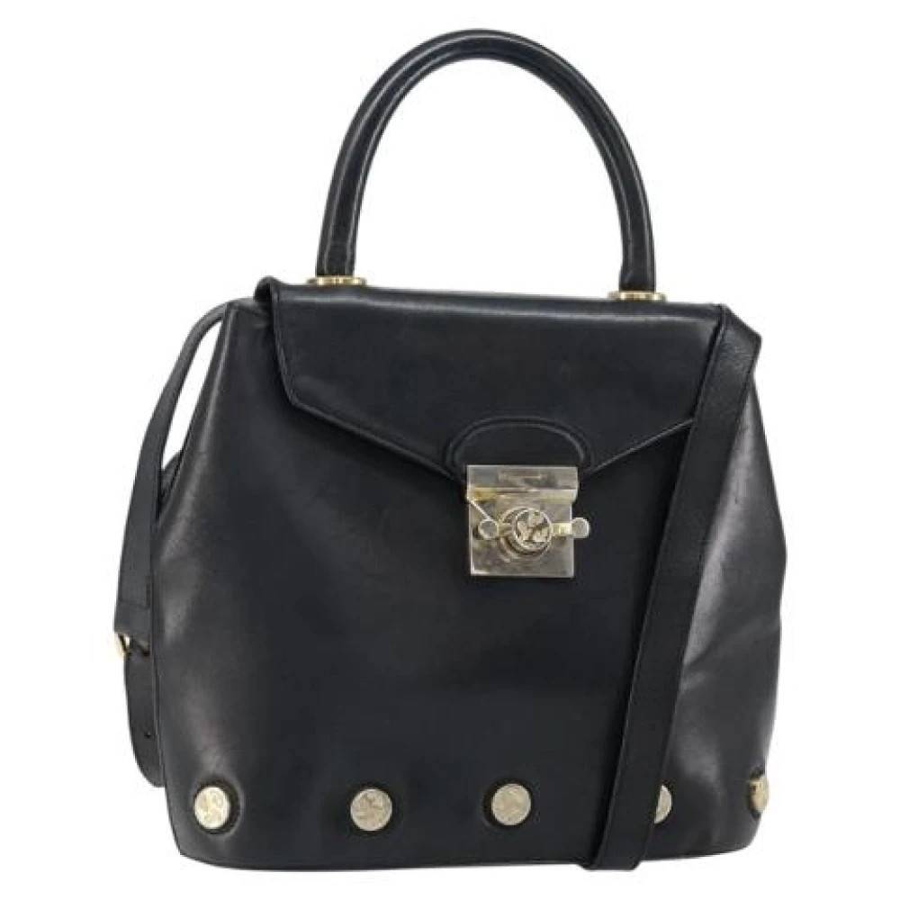 Salvatore Ferragamo Pre-owned Pre-owned Vintage Håndtaske - Vintage - Dame - Sort - ONE SIZE - Uld