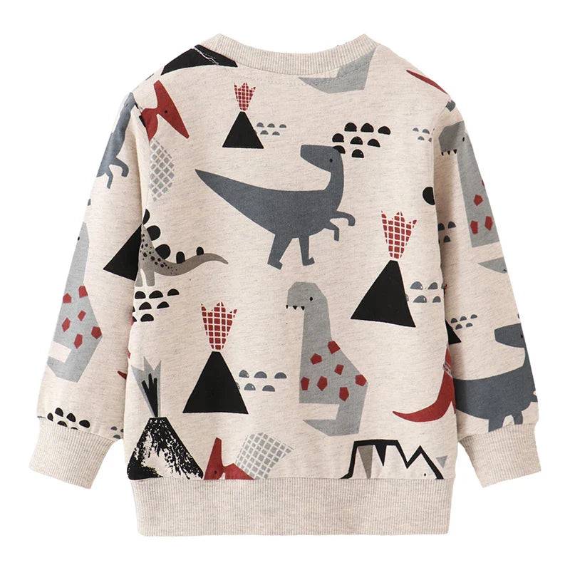 Mini Fashion™ - Fantastiska tryck - Tröja Beige - Dinosaurie / 100 (3 år) | Pedagogiska Träleksaker