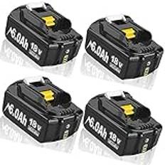Bonadget 4 stycken 18 V 8,0 Ah/8 000 mAh ersättningsbatteri för Makita BL1860B BL1850B BL1840 BL1830 BL1835 BL1860B BL1845 BL1850 194205-3 LXT-400 med LED-verktygsbatteri
