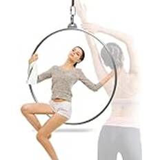 Lyra Hoop Strength Tested Aerial Hoop Single Point Circus Aerial Equipment Yoga Hoop Aerial Dancing Circus Ring Set,Diameter 85cm