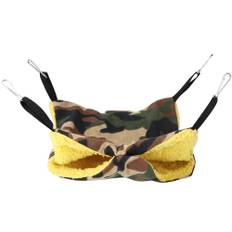 Small Pet Animal Hamster Warm Winter Double Deck Hammock Hanging Bed Cage with Hooks(Camouflage