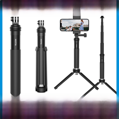 TELESIN For GoPro Selfie Stick Foldable Tripod Phone Holder Aluminum Alloy Monopod for DJI Action