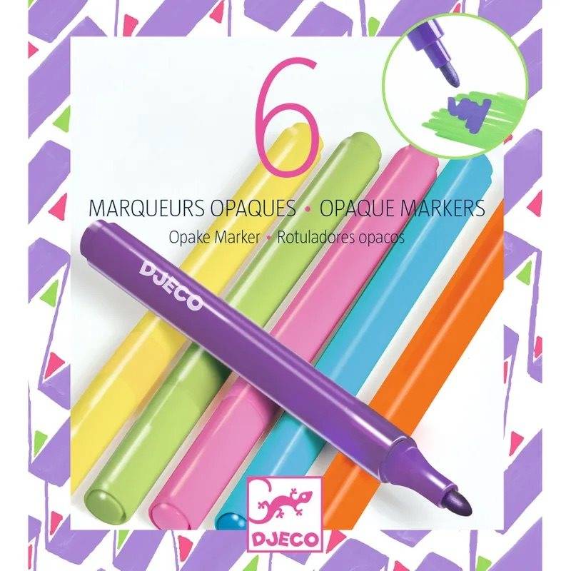 6 opaque markers, 80s