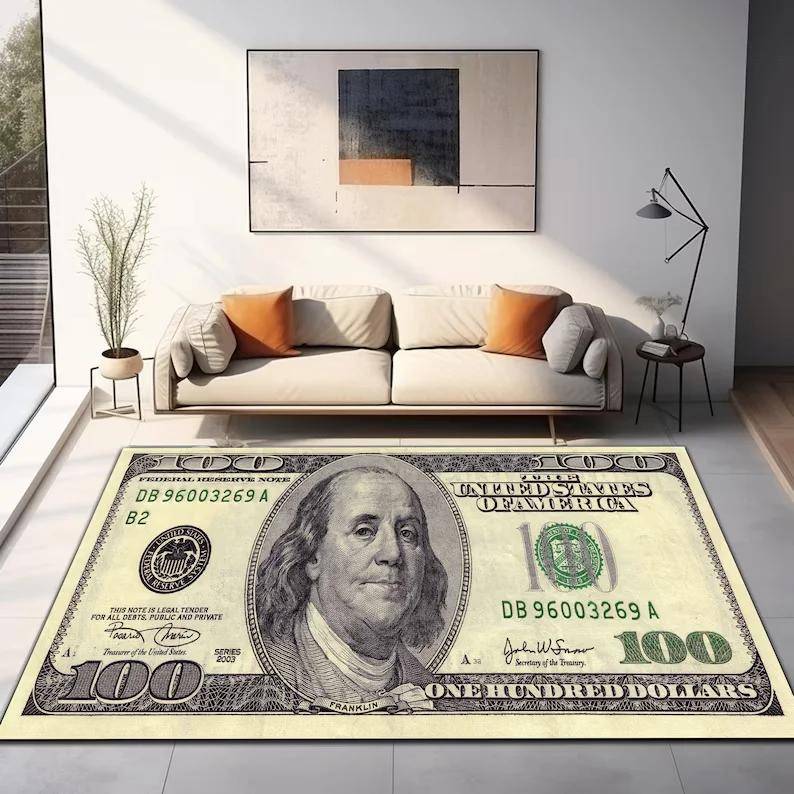 100 Dollar Bill Area Rug Money Rug Rich Dollar Rug Cool Rug Boss Rug Dollar Money Rug Luxury Money Rug Runner Dollar Rug Carpet 40X60CM