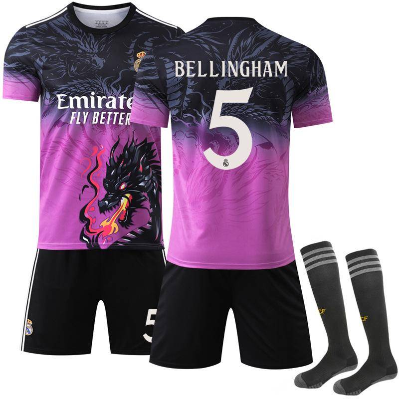 Real Madrid Special Edition Draktröja Svart Lila 9 Mbappe 5 Bellingham 7 Ronaldo Fotbollsdräkt