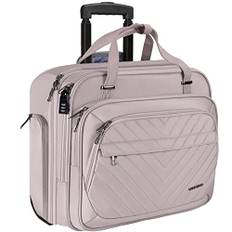 VANKEAN Rollende Laptoptasche Frauen mit Rädern, passend für bis zu 15,6 Zoll Rollende Aktentasche Wasserabweisend Computertasche mit RFID-Taschen für Reisen/Business/Schule,Rosa