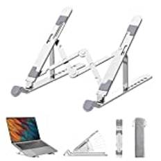 Bärbar PC Stativ 7 Nivåer Justerbar PC Riser Kylning Vikbar PC Hållare Aluminium för MacBook Air/Dell/HP/Lenovo Laptop Riser Silver 26.3 * 4.4 * 1.8cm