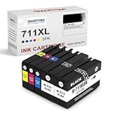 SMARTOMI 711XL 711 kompatibel för HP 711 XL bläckpatroner för Designjet -serien T520 -serien T120 5PK (2K C M Y)