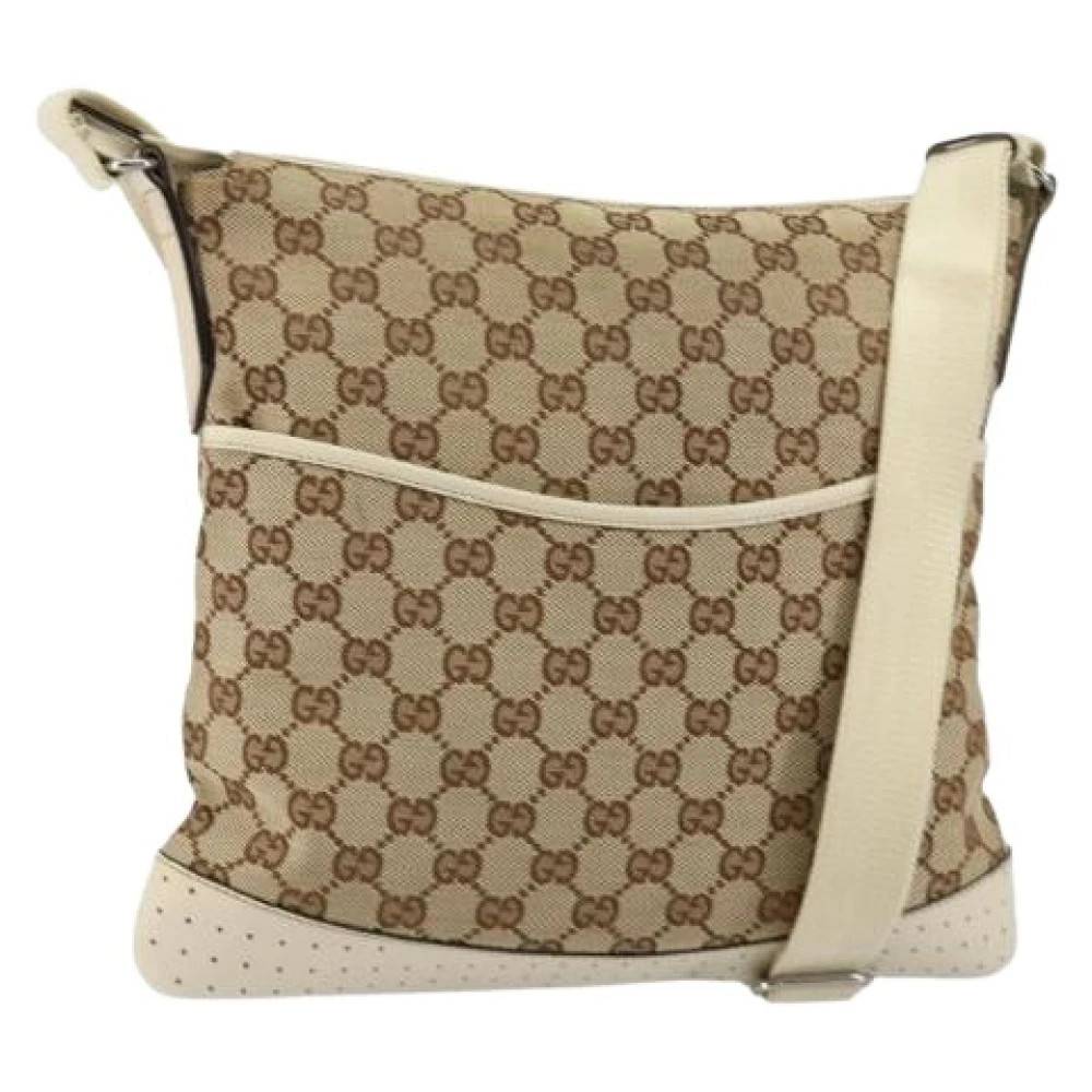 Gucci Vintage Pre-owned Canvas Cross Body Taske - Vintage - Dame - Beige - ONE SIZE - Tyl