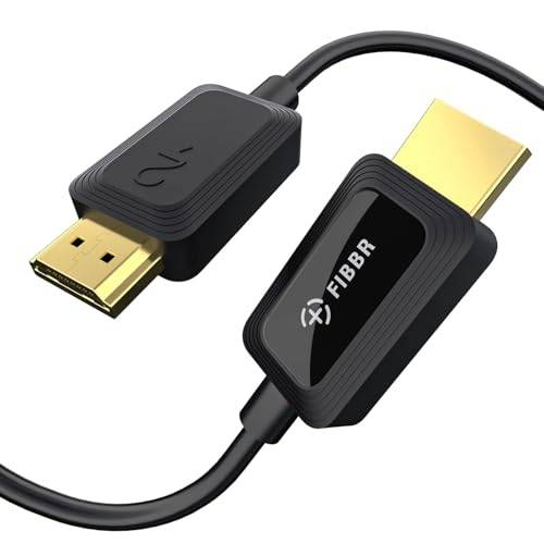 FIBBR 8K HDMI fiberoptisk kabel, 48 Gbps ultrahög hastighet HDMI 2.1-kabel/AOC stöder 8K@60Hz, 4K@120Hz/144Hz HDR eARC kompatibel med PS5, Xbox Series X, PC, TV (2M)