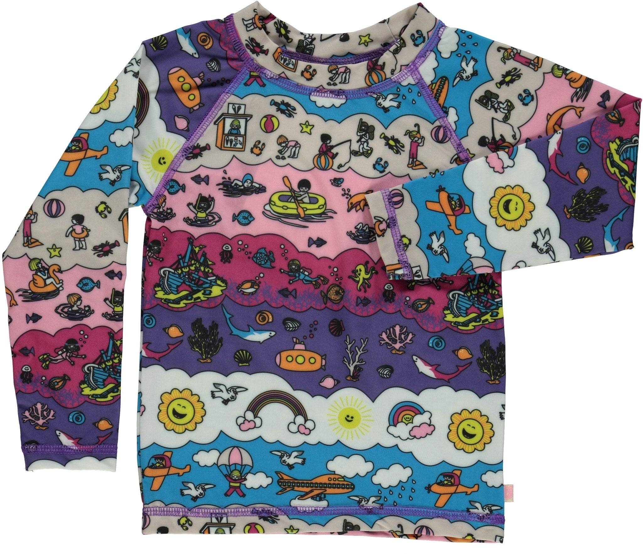 T-shirt med landskab - Pink / 2-3