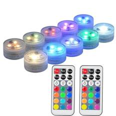 RGB undervatten LED ljus multi-färgväxling flamlös LED rund CR2450 batteridriven superljus vit varm vit LED med fjärrkontroll halloween lampor pumpa ljus