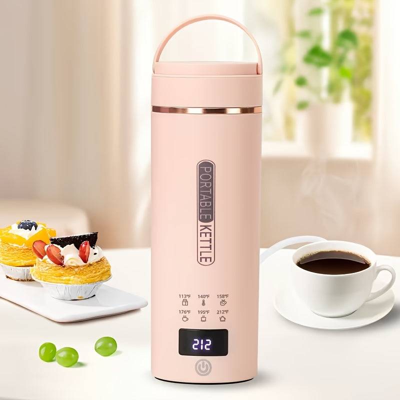 1pc Travel Electric Kettle Portable Small Small Kettle Water Boiler, Water Heater with 6 Temperature Controls, - pink color