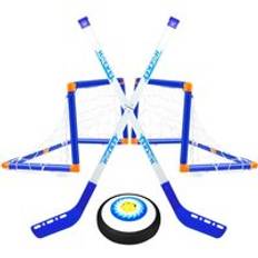 Ishockey stick set mini hockey mål för barn air hockey träning leksaker inomhus sport spel golvhockey 2 mål med luftbollar