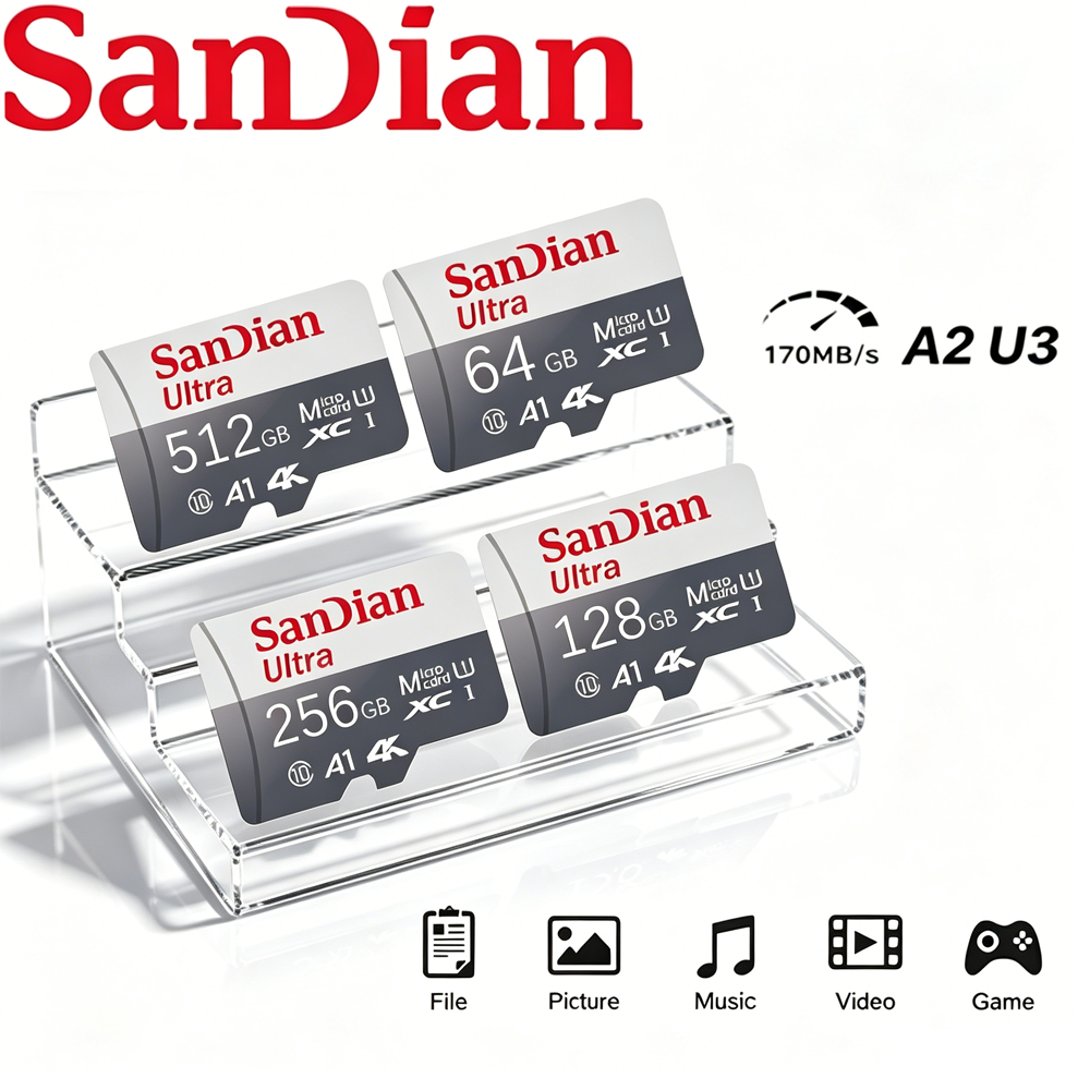 SD Card 128GB 256GB 512GB Memory Card Micro TF SD U3 V30 A2 High Speed Up To 100MBs Top Quality For FPV Drone Racing Quadcopter