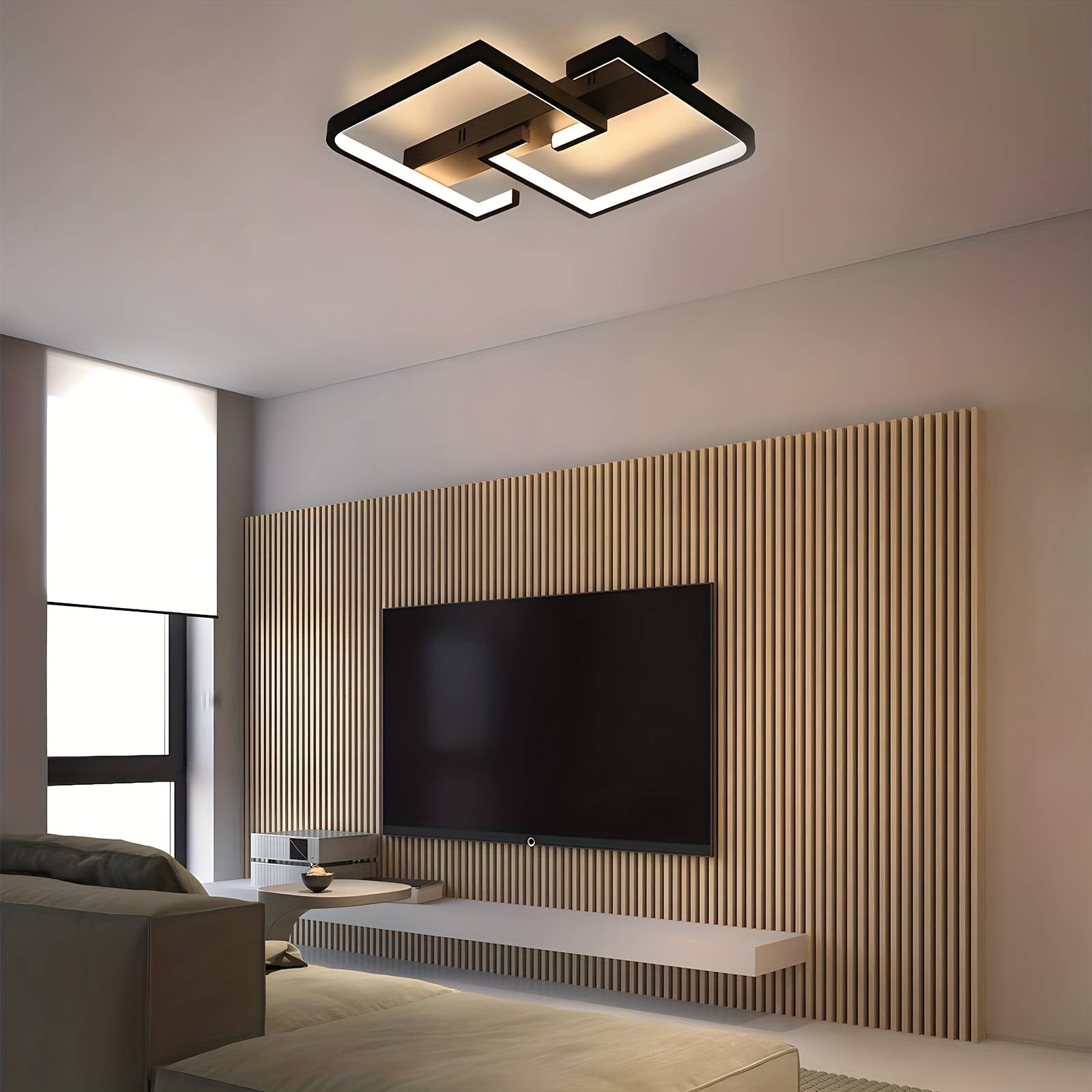 Modern Led Ceiling Light With Remote Control & Dimmer - Smart Rgb-like Color Temperature Tuning (warm White/cool Daylight), Dimmable Ip-free Lamp For Bedroom, Living Room, Kitchen, Office - , -