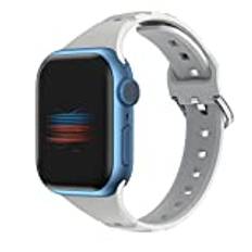 Armband kompatibla med Apple Watch-armband för kvinnor och män, klockband för Apple Watch Series 7/iWatch Series 7, 6, 5, 4, 3, 2, 1 SE, Färg: grå, 42mm/44mm/45mm, armband