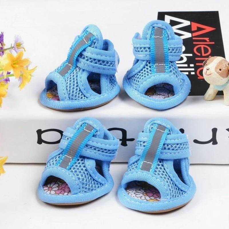 Mesh Sandal Shoes for Small Dogs & Cats — Set of 4 - Blue / 5-suit 6-7.5kg / SPC (5-suit 6-7.5kg)