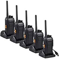 Retevis RT27 radio, PMR radio set, 16 kanaler CTCSS/DCS VOX, walkie talkie licensfritt för byggarbetsplats, säkerhetstjänst (5 STK, svart)