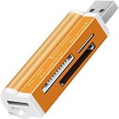 Uthai c02 all in 1 memory sdtf-kortläsare för memory stick pro duo micro sd, tf ,m2, mmc, sdhc ms smart multi cardreader - Lättare guld