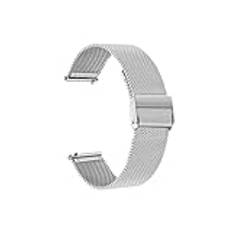 Passar for Huawei Watch GT 4 41 mm band 18 mm armband i rostfritt stål passar for Garmin Venu 3S 2S/Vivoactive 3S 4S 255S 265S Smart Watch Band (Color : Silver, Size : For Huawei GT4 41mm)