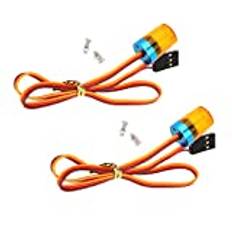KEEDA 2-pack RC LED polisblixtar cirkulär stroboskop larmlampa för 1/8 1/10 1/12 1/16 RC modell polis bil lastbil (gul)