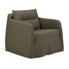 Ethnicraft - Weave Lounge Chair - Green Fabric - Removable Cover 87 x 80 cm - Fåtöljer - Paul Delaisse - Träfärgad - Textilmaterial