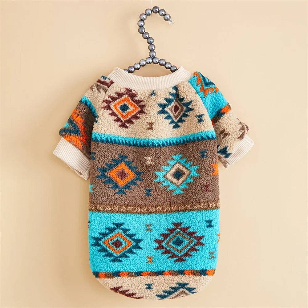 Fleece Knit Pullover Sweater for Small Dogs - Blue / XL-advise 4.5-7kg / SPC (XL-advise 4.5-7kg)
